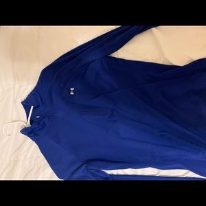 Dark blue half zip under armor athletic jacket